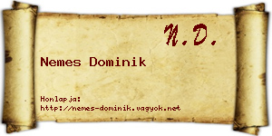 Nemes Dominik névjegykártya
